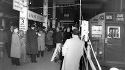 A 1962 image of the Grand Central Shuttle platform. The Metropolitan Transportation Authority wouldn't be established for another three years. A 1962 image of the Grand Central Shuttle platform. The Metropolitan Transportation Authority wouldn't be established for another three years.