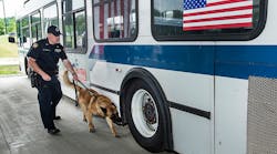 This 2016 image shows a Metropolitan Transportation Authority Police Department officer and canine at the MTAPD Canine Training Facility in Stormville, N.Y.