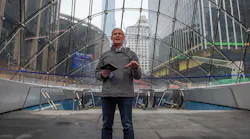 Janno Lieber speaks at the January 2021 opening of New York Penn Station's new East End Gateway.