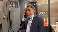 Minister Alghabra announces to fellow passengers on VIA Rail Train #64 plans to start the procurement process for the proposed High Frequency Rail project.