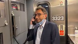 Minister Alghabra announces to fellow passengers on VIA Rail Train #64 plans to start the procurement process for the proposed High Frequency Rail project. Minister Alghabra announces to fellow passengers on VIA Rail Train #64 plans to start the procurement process for the proposed High Frequency Rail project.