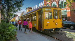 The Metro Streetcar returns to service in Little Rock on July 13, 2021.