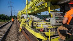 A track laying machine working on the NEC in this file image. A new plan released by the Northeast Corridor Commission outlines 150 infrastructure projects to bring most of the NEC to a state of good repair.