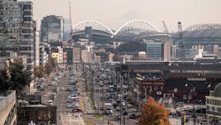 Looking south at Alaskan Way on Seattle's waterfront after demolition of the Alaskan Way Viaduct. Looking south at Alaskan Way on Seattle's waterfront after demolition of the Alaskan Way Viaduct.