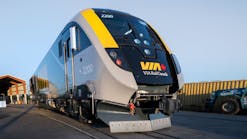 One of VIA Rail Canada&apos;s new locomotives delivered as part of the rail service&apos;s fleet renewal program.