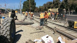 Repair work being done on Santa Clara VTA light-rail tracks in San Jose, Calif. Repair work being done on Santa Clara VTA light-rail tracks in San Jose, Calif.