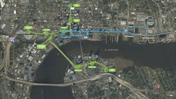 A map of the Bay Street Innovation Corridor. A map of the Bay Street Innovation Corridor.