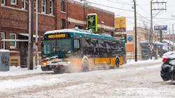 A King County Metro bus shown this past winter reminding riders masks are needed to ride. A King County Metro bus shown this past winter reminding riders masks are needed to ride.