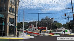 A rendering of the future RapidRide G Line at Madison and 12th in Seattle. A rendering of the future RapidRide G Line at Madison and 12th in Seattle.