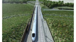 A rendering of the future Prairie Link high-speed rail that would connect Edmonton, Red Deer and Calgary, Alberta, Canada.
