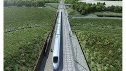 A rendering of the future Prairie Link high-speed rail that would connect Edmonton, Red Deer and Calgary, Alberta, Canada. A rendering of the future Prairie Link high-speed rail that would connect Edmonton, Red Deer and Calgary, Alberta, Canada.