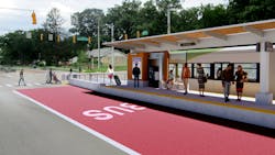 A rendering of the Richardt Station as part of IndyGo's future Purple Line BRT route. A rendering of the Richardt Station as part of IndyGo's future Purple Line BRT route.