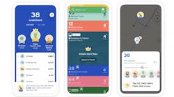 Three screenshots showing Transit Royale features including a leaderboard, left, home screen, center and celebrity status, right. Three screenshots showing Transit Royale features including a leaderboard, left, home screen, center and celebrity status, right.