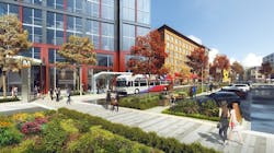 A rendering of the future West Falls Church Metro Station site. A rendering of the future West Falls Church Metro Station site.