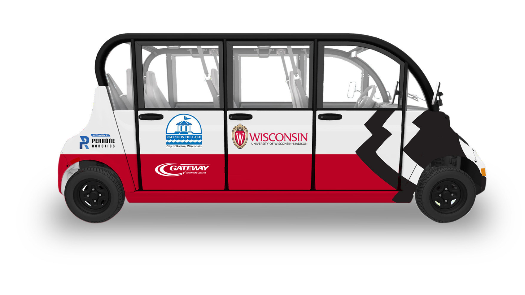 Racine AV shuttle, The Badger, retrofitted with Perrone Robotics&rsquo; TONY.