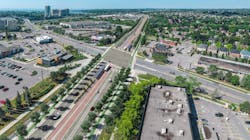 A rendering of the BRT corridor in Pickering along Kingston Road at Liverpool Road, looking southwest. A rendering of the BRT corridor in Pickering along Kingston Road at Liverpool Road, looking southwest.