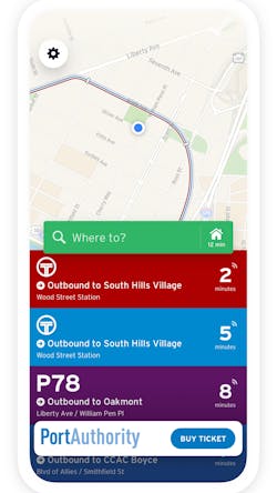 A screen shot of the Port Authority of Allegheny County's newly launched mobile ticketing option. A screen shot of the Port Authority of Allegheny County's newly launched mobile ticketing option.