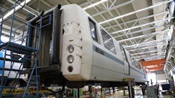 The last-ever BART C2 car was decommissioned in August 2021 at Hayward Shop. Note the headlights on the end, as well as the flat-shaped front. The last-ever BART C2 car was decommissioned in August 2021 at Hayward Shop. Note the headlights on the end, as well as the flat-shaped front.