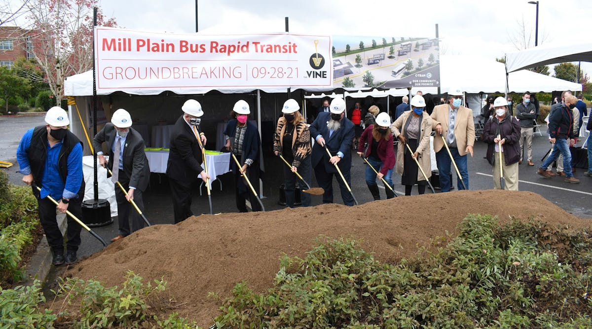 C-TRAN held a groundbreaking ceremony Sept. 28 for the Mill Plain BRT project, its second The Vine BRT line.