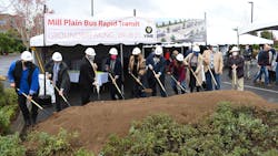 C-TRAN held a groundbreaking ceremony Sept. 28 for the Mill Plain BRT project, its second The Vine BRT line. C-TRAN held a groundbreaking ceremony Sept. 28 for the Mill Plain BRT project, its second The Vine BRT line.