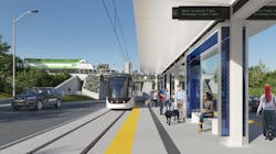 A rendering of the Hurontario LRT project at the future Cooksville GO Station.