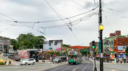 Green Line test train prior to resuming service.