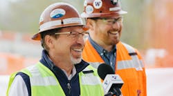 Peter Rogoff, CEO of Sound Transit, speaks during a 2019 event at the future South Bellevue Station to celebrate East Link construction reaching the 50-percent completion milestone. Rogoff will be stepping down from his role in the second quarter of 2022.