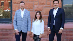 Russell DeSalvo, President & CEO of PuebloPlex, Kari Gonzales, Acting CEO & President of TTCI and Denis Tudor, CEO & Co-Founder of Swisspod prior to the project announcement in Pueblo, Colo.