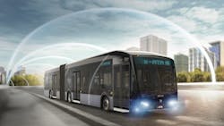 The e-ATA 18-meter electric bus. The e-ATA 18-meter electric bus.