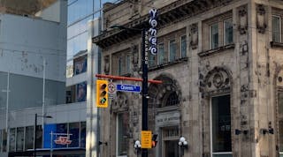 Toronto residents can see a great example of a subway station that fits with the surrounding architecture at the corner of Queen and Yonge.