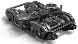 One of Amsted Rail Transit's bogie's developed for use on transit and commuter rail applications. One of Amsted Rail Transit's bogie's developed for use on transit and commuter rail applications.