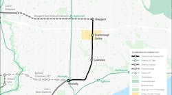 A map showing the route of the 7.8-kilometer (4.85-mile) Scarborough Subway Extension; one of four priority transit projects of the province.