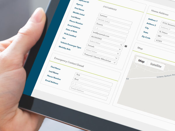 An example of the screen display within the Mobility Direct platform.