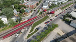 A rendering of the new bridge and Grayland station work.
