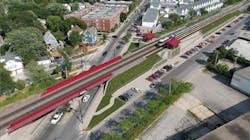 A rendering of the new bridge and Grayland station work. A rendering of the new bridge and Grayland station work.