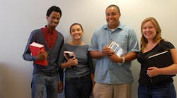 Recently graduated interns for Palm Tran. Left to right: Roneil Victor, Ashley Goldsmith, Johnathan James and Megan Swift.