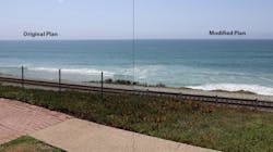 The original fencing plan proposal visual appears on the left and a modified proposal on the right, which incorporates community input. The original fencing plan proposal visual appears on the left and a modified proposal on the right, which incorporates community input.