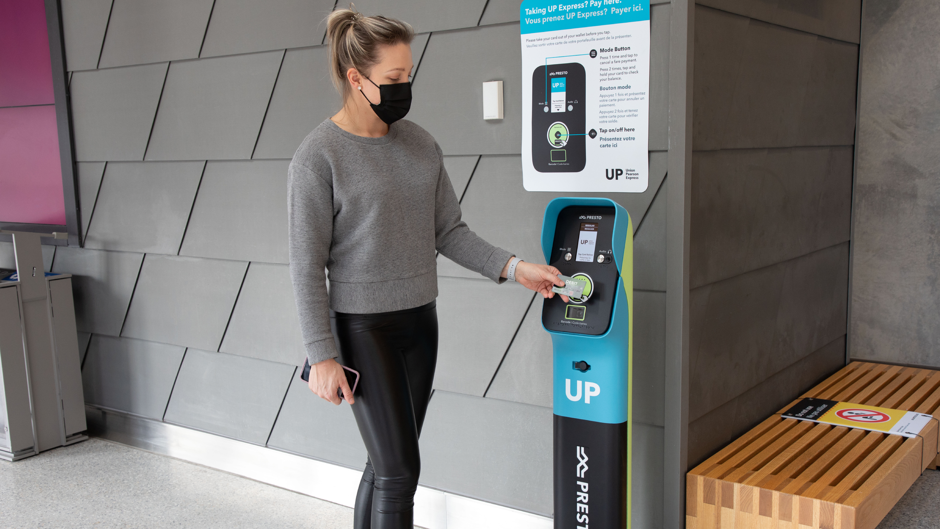 UP Express riders can now pay for transit fares using their debit card, which Metrolinx reports to be a first for the Canadian transit industry.