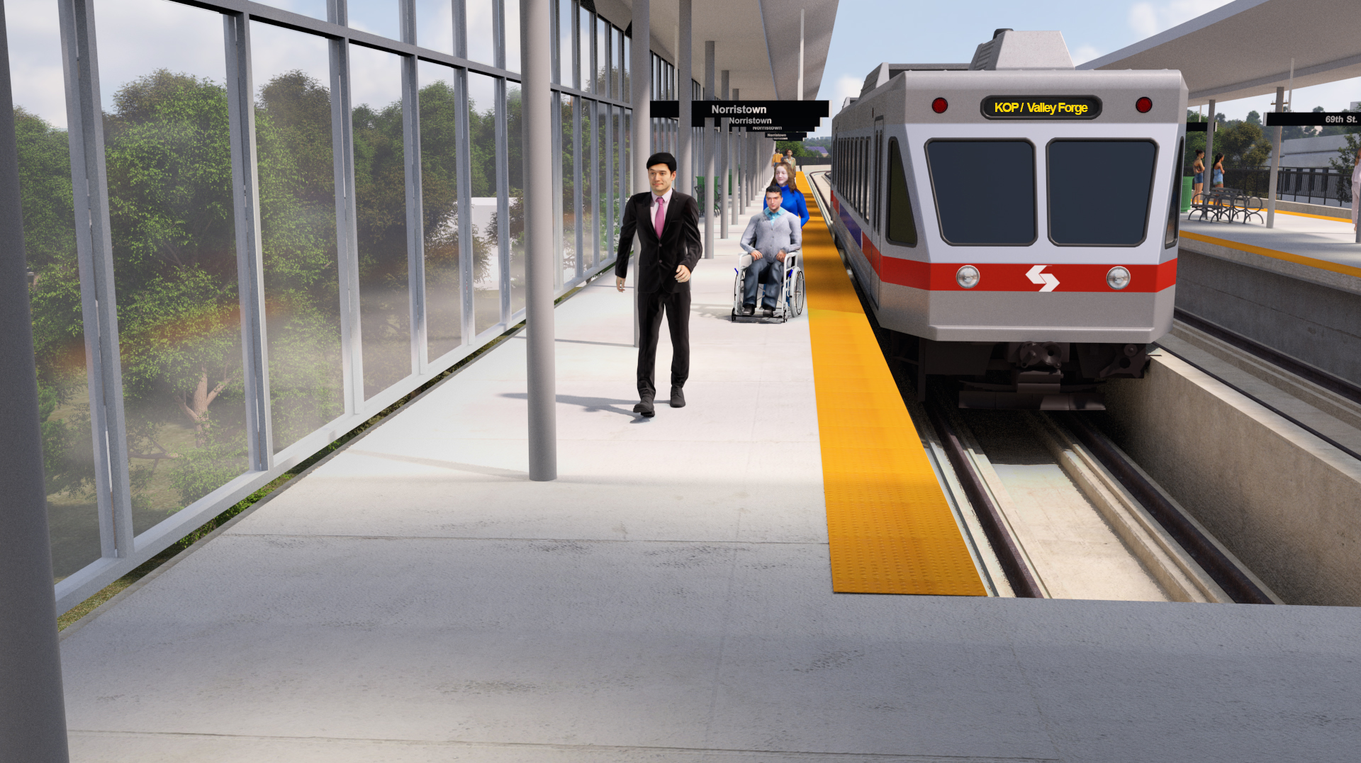 Artist rendering of First and Moore/Valley Forge Station.