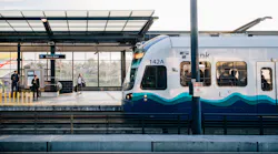 A light-rail train at Mount Baker station.