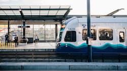 A light-rail train at Mount Baker station. A light-rail train at Mount Baker station.