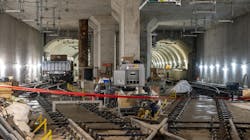 An image of the track work at Eglinton Station. An image of the track work at Eglinton Station.