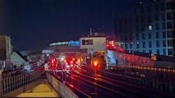 The bypass allows Brown Line trains to go over Red and Purple trains, increasing capacity and reducing delays. The bypass allows Brown Line trains to go over Red and Purple trains, increasing capacity and reducing delays.