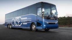 A product shot of a Van Hool electric motorcoach. The same model of vehicle will be used on LYNX&apos;s new zero-emission pilot project FASTLINK ZERO, which launched Nov. 8.