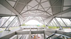 In this 2019 image, the still under construction Dulles International Airport station is seen. The second phase of the Metrorail Silver Line extension has reached substantial completion.