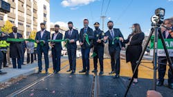 From left to right: MBTA GLT Senior Director Andres Achury, MBTA GLT Deputy Chief Desiree Patrice, MBTA Chief of Capital Transformation Angel Peña, MBTA General Manager Steve Poftak, MBTA Chief of Transit Police Kenneth Green, BU Vice President of Operations Derek Howe. From left to right: MBTA GLT Senior Director Andres Achury, MBTA GLT Deputy Chief Desiree Patrice, MBTA Chief of Capital Transformation Angel Peña, MBTA General Manager Steve Poftak, MBTA Chief of Transit Police Kenneth Green, BU Vice President of Operations Derek Howe.