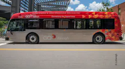 One of GoRaleigh's electric buses; the agency will utilize a smart charge management solution from INIT.