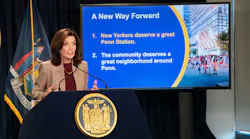 Gov. Hochul discusses her plan for New York Penn Station during a press conference Nov. 3.