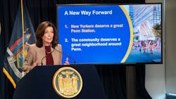 Gov. Hochul discusses her plan for New York Penn Station during a press conference Nov. 3. Gov. Hochul discusses her plan for New York Penn Station during a press conference Nov. 3.