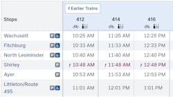 The people icon at the top of the time table conveys typical seat availability. The people icon at the top of the time table conveys typical seat availability.
